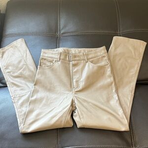 H&M Beige Faux Leather Pants